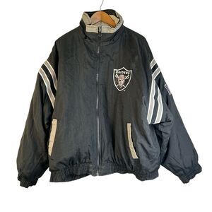 Pro Player Oakland Raiders Reversible Jacket Men’s Size L | NFL Coat Vintage